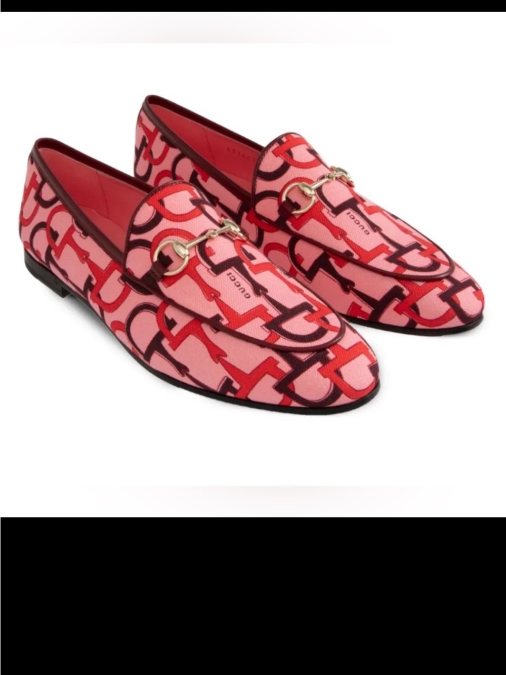 New Size 37.5 Gucci Pink and Red Jordaan Loafers